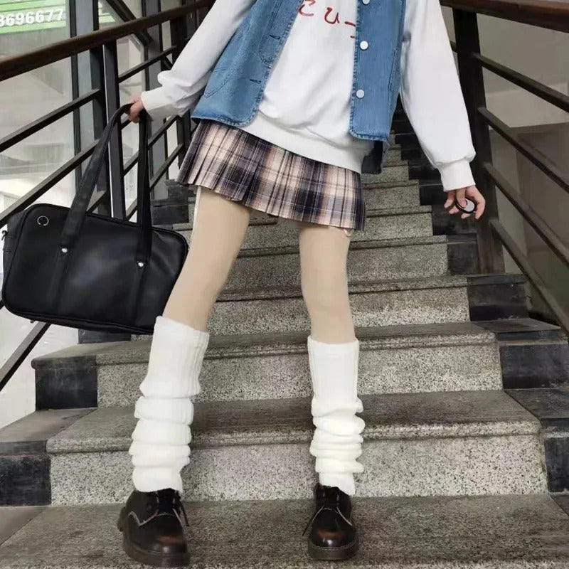 50-70CM Over Knee Japanese JK Uniform Leg Warmers Korean Lolita Girls' LONG Socks Girls Pile Up Socks Foot Warming Cover