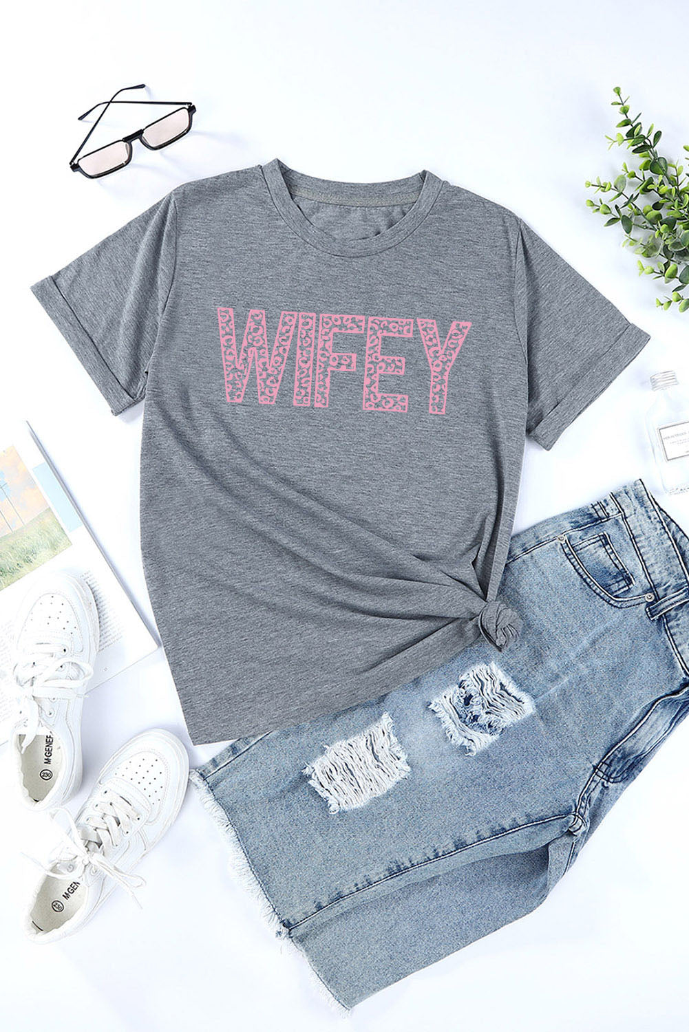 Gray Leopard WIFEY Graphic Tee