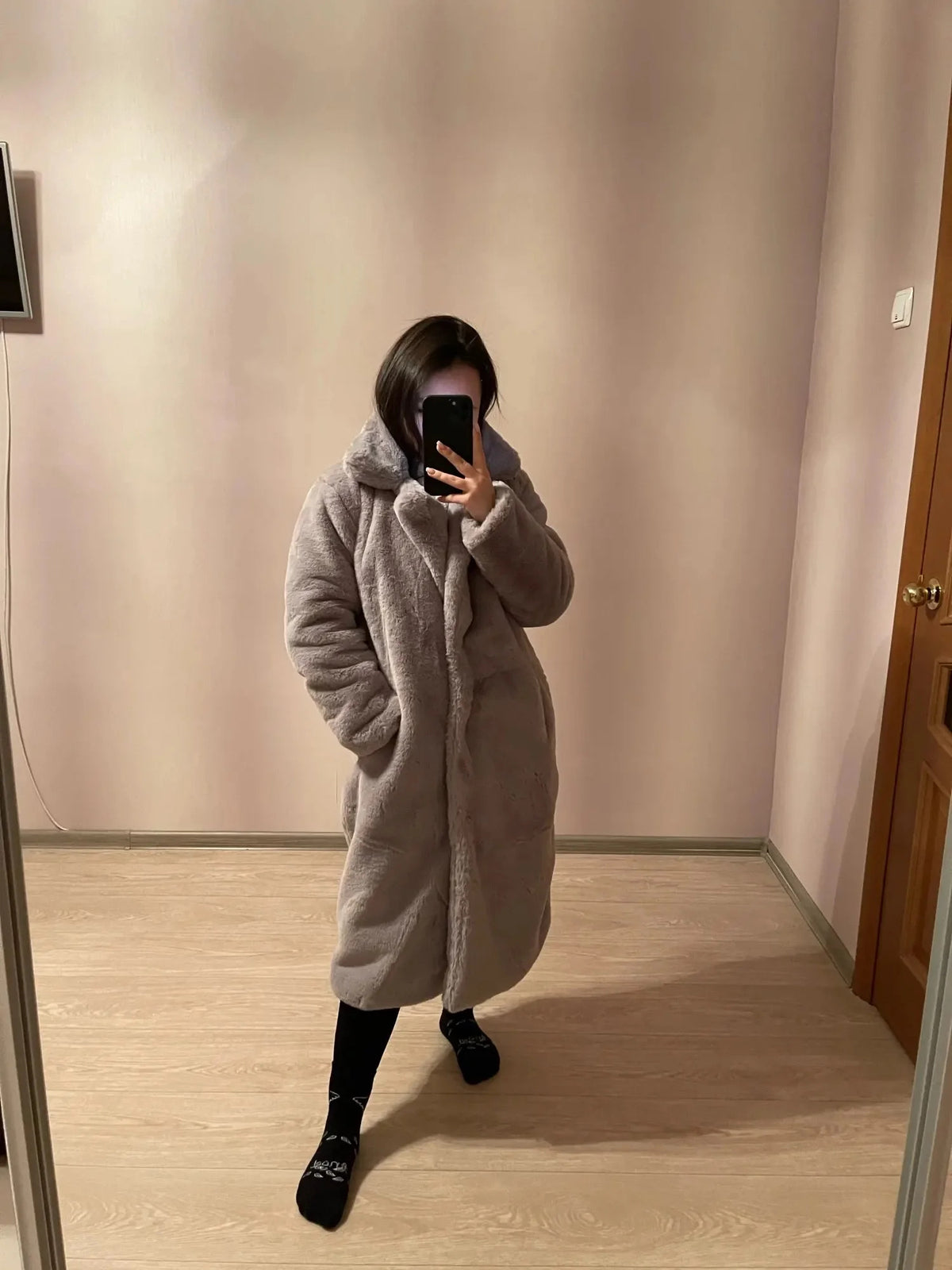 Winter Women High Quality Faux Rabbit Fur Coat Luxury Long Fur Coat Loose Lapel OverCoat Thick Warm Plus Size Female Plush Coats