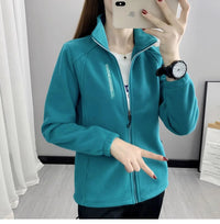 Plus Size Autumn Winter Polar Fleece Warm Coat Women Sweatshirt Outdoor Sports Casual Zipper Cardigan Jacket Top Slim Teenagers