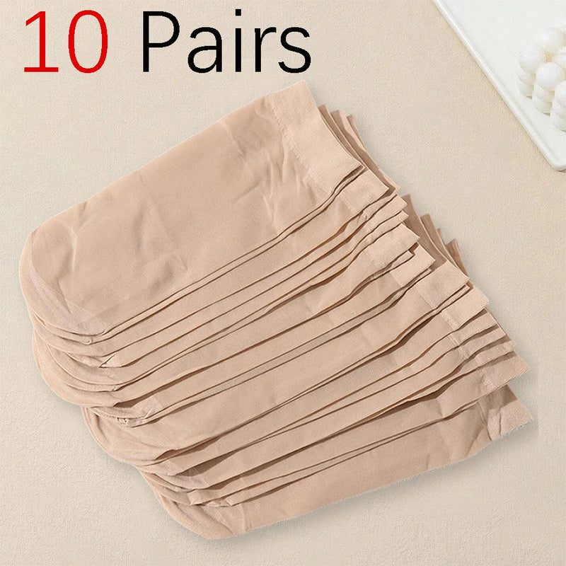 10/20 Pairs Women Solid Color Socks Summer Lightweight Skin Friendly Versatile Fashionable Socks Comfortable Mid Length Socks