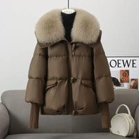 2024 New Loose Ladies Cropped Jacket Winter Woman Parka Overcoat Korean Fashion Female Ultra Light Warm Coat