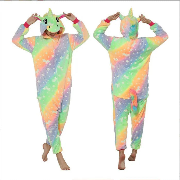 Women Pijama Animal Jumpsuit Onesie Kigurumi Unicorn Suit Shark Bodysuits Adult Flannel Sleepwear Full Body Winter