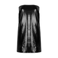 Sexy Dresses Women PU Solid Color Dress Clubwear Imitation Leather Chest Wrap Dress Slieeveless Short Skirt For Ladies