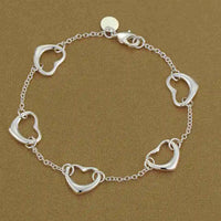 925 Sterling Silver Rose Flowe Bracelet Nice Snake Chain High Quality For Women Men Fashion Jewelry Wedding Engagement Party