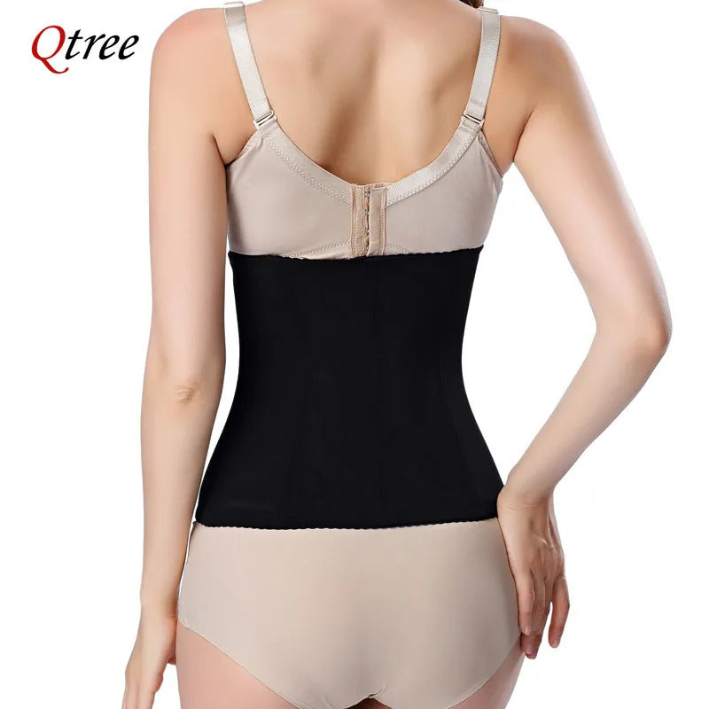 Qtree Dress Slimming Waist Trainer Belt Shapewear Women Belly Cincher Body Shaper Fat Compression Strap Girdles Firm Hook Corset