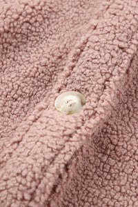 Pink Flap Pockets Button Front Jacket