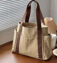 Large Capacity Canvas Tote Bags for Work Commuting Carrying Bag College Style Student Outfit Book Shoulder Bag Bolsos Para Mujer