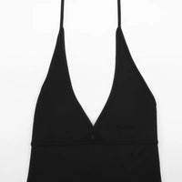 Sexy Black Playsuits Women Sports Fitness Summer Fashion Sleeveless Backless Basic Rompers Slim Casual Bandage Halter Playsuits