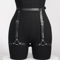 Fashionable Women's Pu Leather Leg Harness Body Harness Breast Punk Gothic Leg Garter Belts Gothic Waist Belt Clothing Accessor