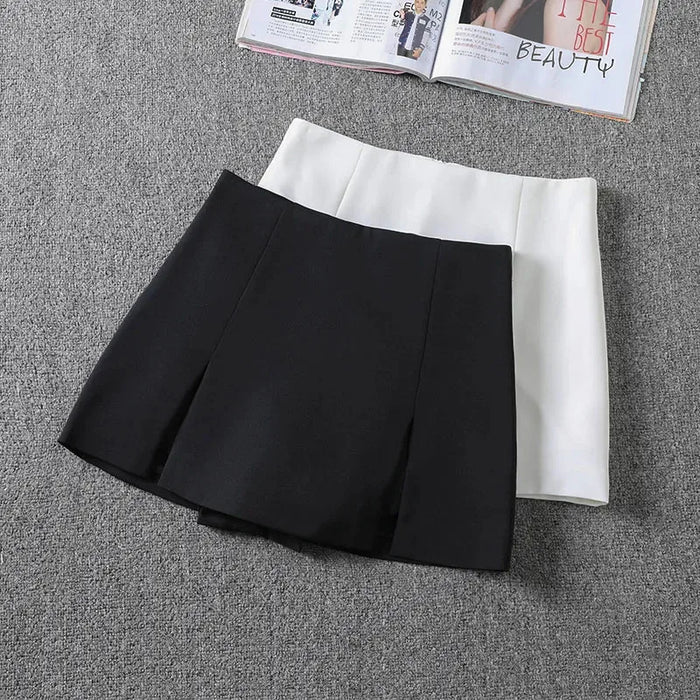 Sexy Split Mini Skirt Women Korean High Waist Streetwear Casual Black Short Skirts Fashion Office Lady All-Match A Line Skirts