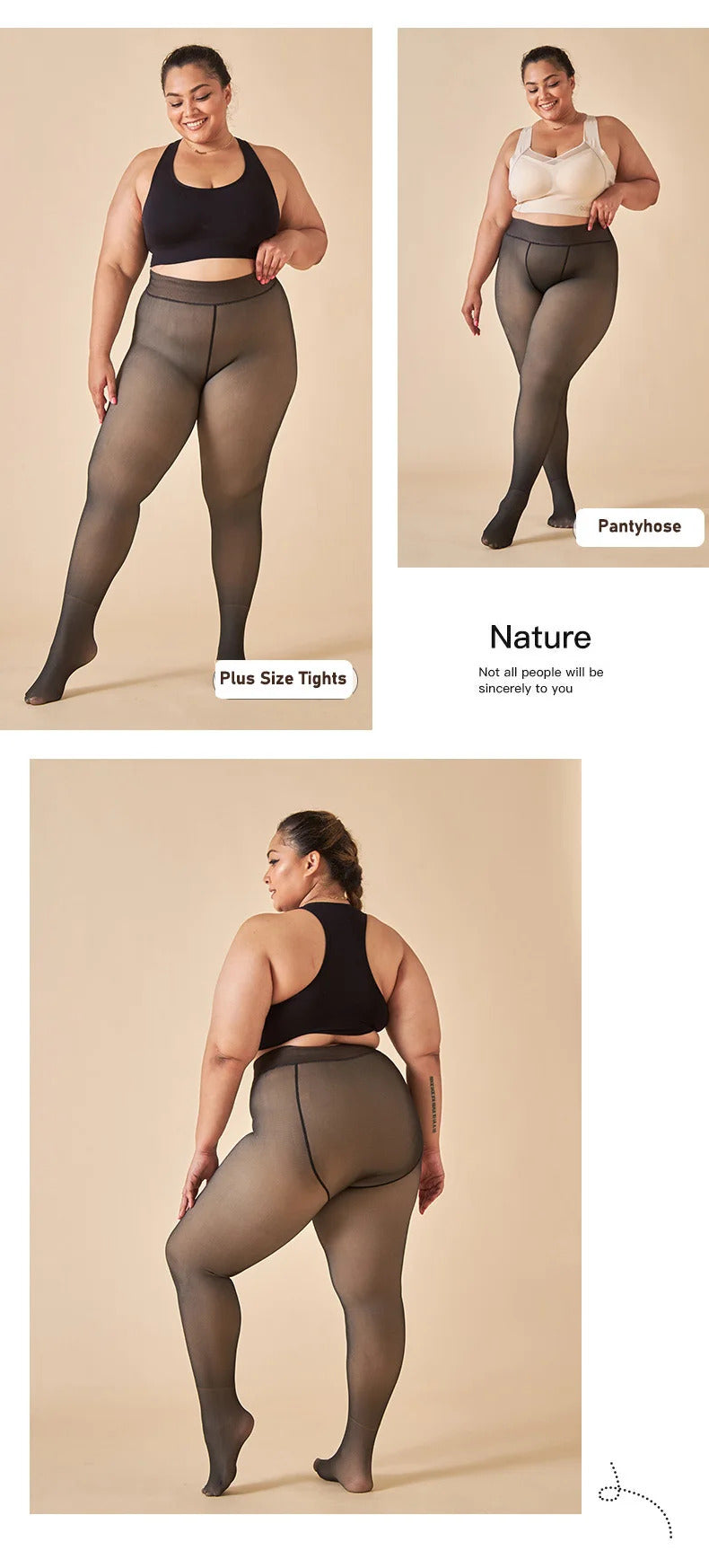 Thick Pantyhose For Women Warm Winter Plus Size High Waist Elastic Plush Tights Stockings Sexy Translucent Leggings Tights