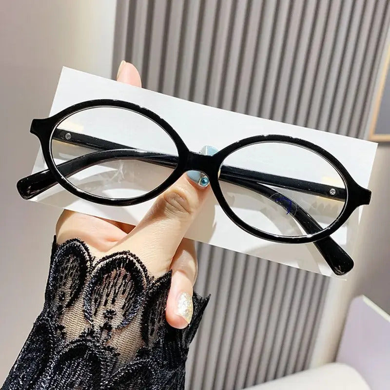 Y2K Retro Oval Frame Glasses Women Female  Sweet Cool Eyewear Trend Reading Computer Anti Blue Light Eyeglasses