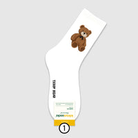 1 Pair Cartoon Bear Women Socks Comfortable Harajuku Skateboard Girl Socks Novelty Breathable Sox Christmas Gift Factory Direct