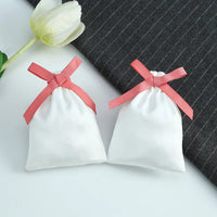 10pcs White Flannel Velvet Drawstring Pouches Wedding Jewelry Gift Bags DIY Travel Bracelets Necklace Ring Packaging Organizer