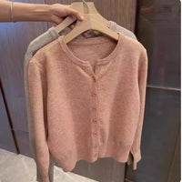 Fashion Women's Thin Fleece Knit Loose Short Cashmere Sweater Round Neck Warm Korean  Casual Female Sweater Top Cloting