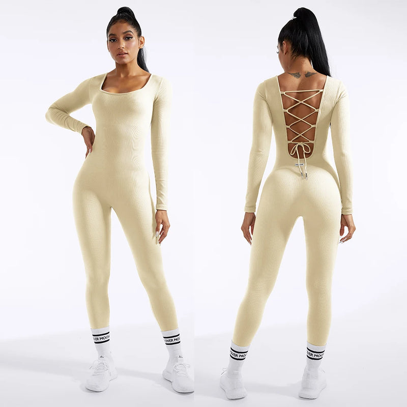 Bodycon Slim Jumpsuit For Women‘s Clothing Zipper Casual Brown Fitness Rompers Autumn 2024 Playsuit Activity Streetwear Overall