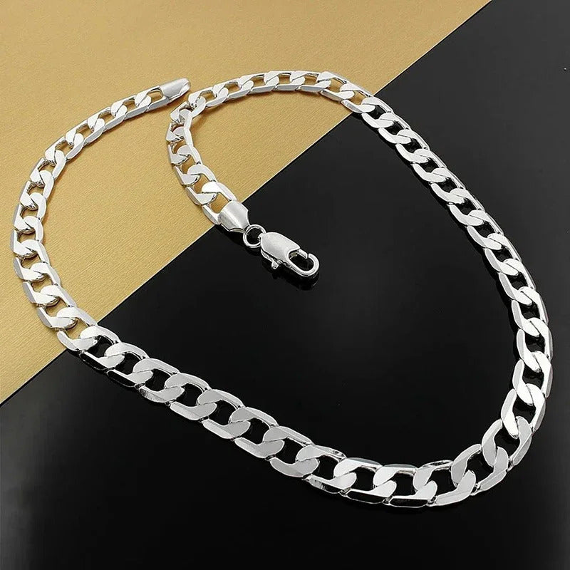 925 Sterling Silver Necklace For Men's women 16/18/20/22/24 Inches Classic 6MM Chain Luxury Jewelry Wedding Christmas Gifts