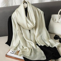 Foulard Silk Scarf Shawls Lady Bufanda Elegant Solid Scarves Women Sping Pashmina Hijab Wraps Female Beach Stoles 2024 Luxury