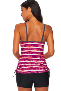 Red Print Tankini Swimwear