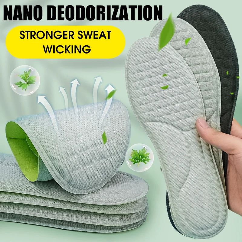 Soft Massage Insoles Memory Foam Orthopedic Insoles for Men Women Antibacterial Deodorant Absorb-Sweat Sports Shoes Insole Pads