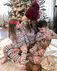 Christmas Family Matching Pajamas Set 2023 Mom Dad Kids Elk Print 2Pcs Clothes Baby Romper Family Look Soft Sleepwear Xmas Gift