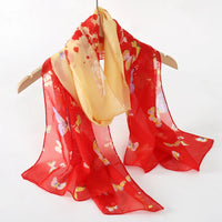 2024 New Print Chiffon Scarf Shawl Women Sunscreen Silk Scarf Turban Long Wrap Beach Travel Outdoor Accessories Trendy Headband