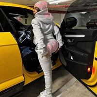 Sy World Clothing Women Jogging Men's Cotton Hoodie Uk Drill Jacket and Trousers Streetwear Coat Young Fashion Hooded Tops Pants