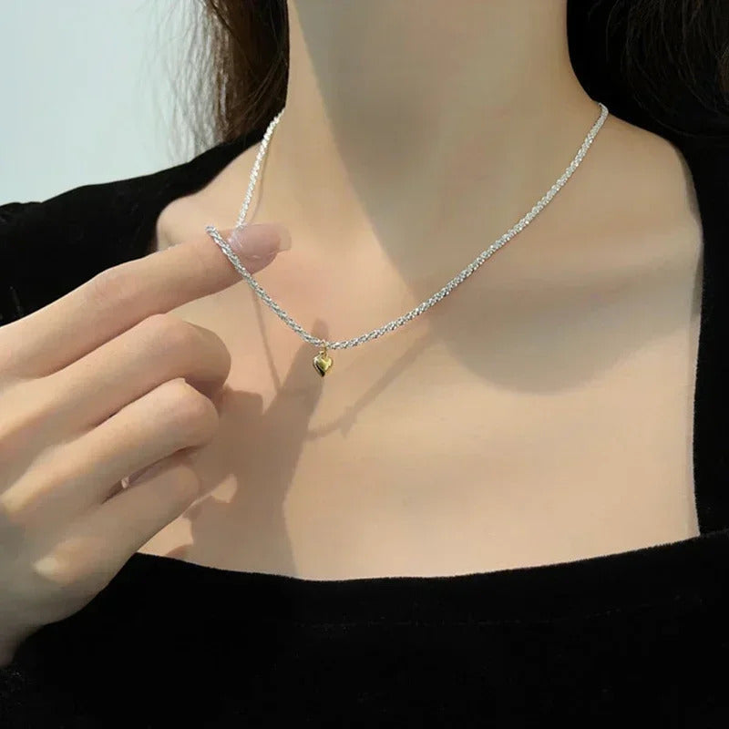 Popular Sparkling Necklace for Women Silver Colour Clavicle Chain Choker Fashion Jewelry Wedding Party Birthday Gift