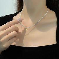 Popular Sparkling Necklace for Women Silver Colour Clavicle Chain Choker Fashion Jewelry Wedding Party Birthday Gift