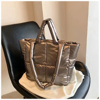 Handbag Female Large-capacity Bag Female New Tide Fashion Shoulder Bag Fall And Winter Cotton Bag Hundred Tote Bag