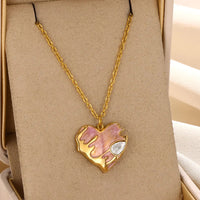 Stainless Steel Love Heart Necklace For Women 2023 New Trendy Lip Chain Simple Pendant Necklace Jewelry Gift Wholesalers