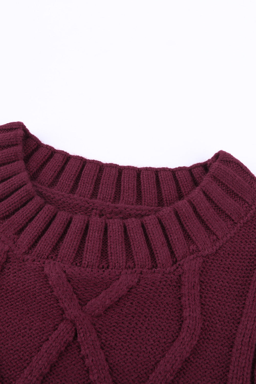 Wine Oversize Thick Pullover Sweater