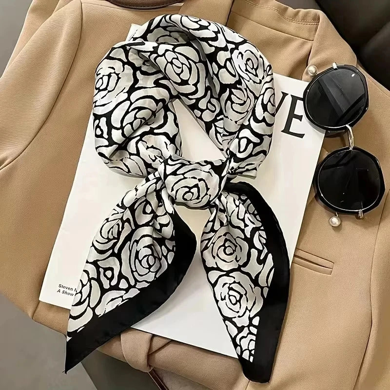 Luxury Silk Scarfs Square Scarf Korean Fashion Kerchief Popular Silk Scarves Bandanna Wraps Scarf Decoration Shawl 70*70CM