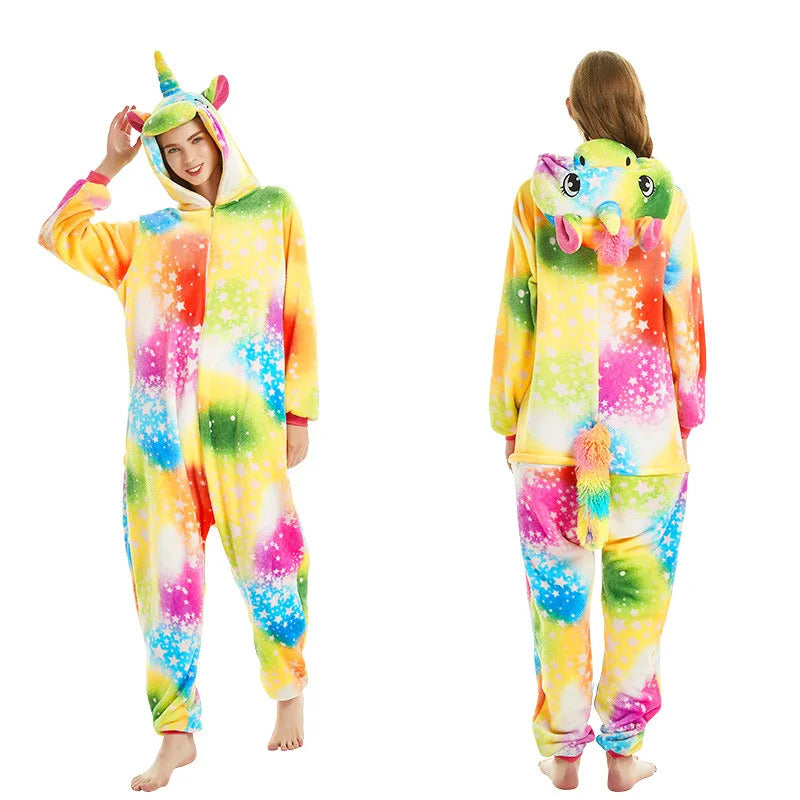 Kigurumi Unicorn Onesies Cartoon Pajamas For Adults Women Men Animal Pyjamas Homewear Halloween Christmas Cosplay Party Costume