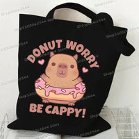 Bobo Tea Capybara Graphics Women Handbags Harajuku Animal Shoulder Bag Fashion Cartoon Tote Shopping Bag Side Bag for Ladies