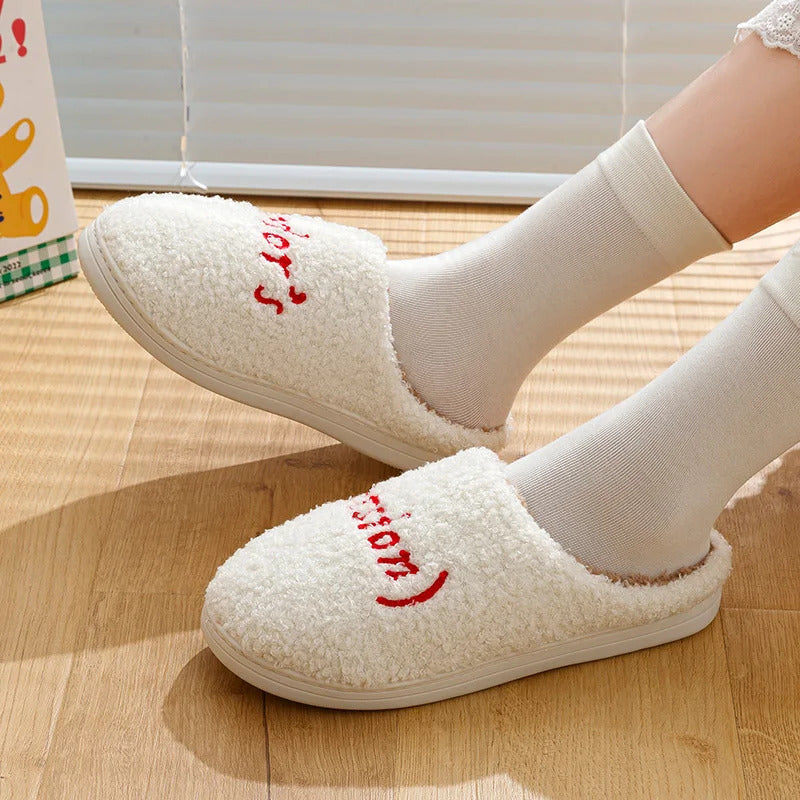 Taylor's Version Slippers Women Winter Indoor Warm Red Black Fashion Comfortable Embroidered Letters Girls Gift Home Shoes