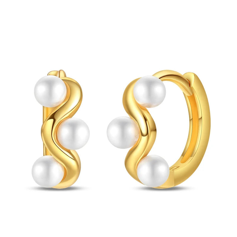 Classic Earrings 925 Silver Stars Moons Pearls Bees Golden Hoop Earrings For Women Engagement Birthday Proluxe Fine Jewelry Gift