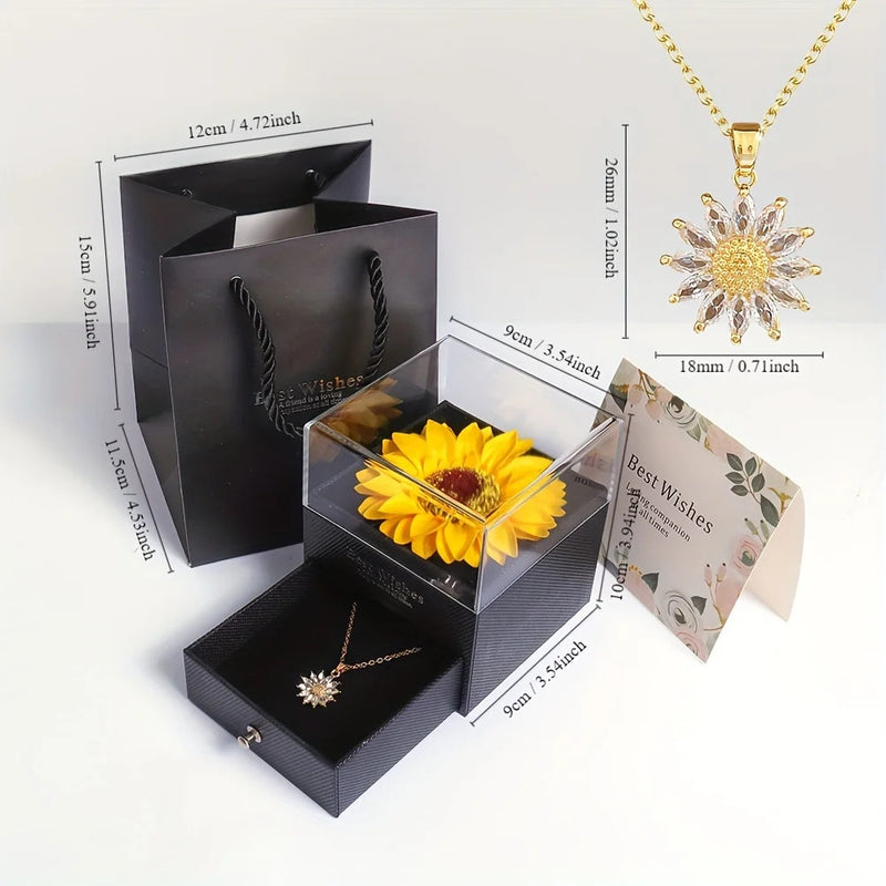 Elegant Sunflower Necklace Gift Set - Celebrate Love, Loyalty