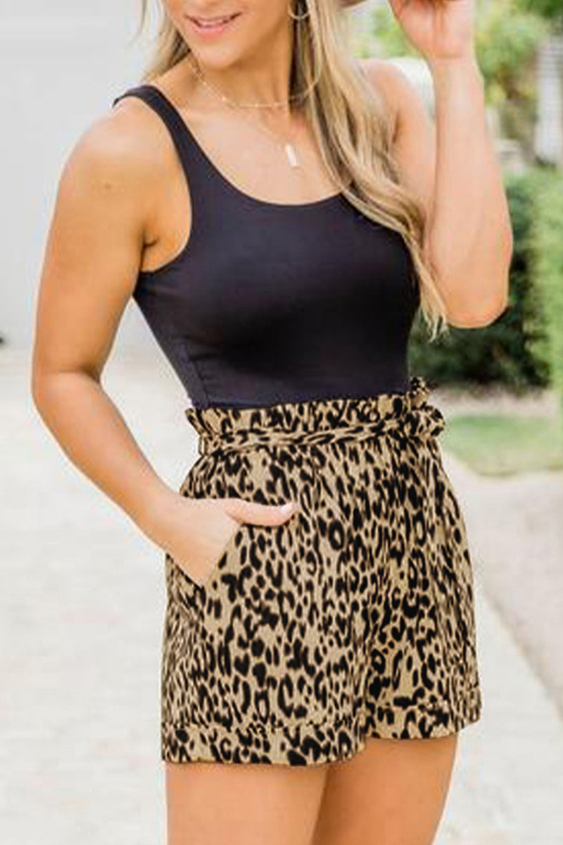 Animal Print Casual Shorts