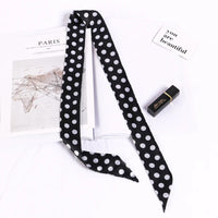 New Print Flower Small Scarf for Women Handle Bag Ribbons Brand Fashion Head Scarf Small Long Skinny Scarves Wholesale Headbands