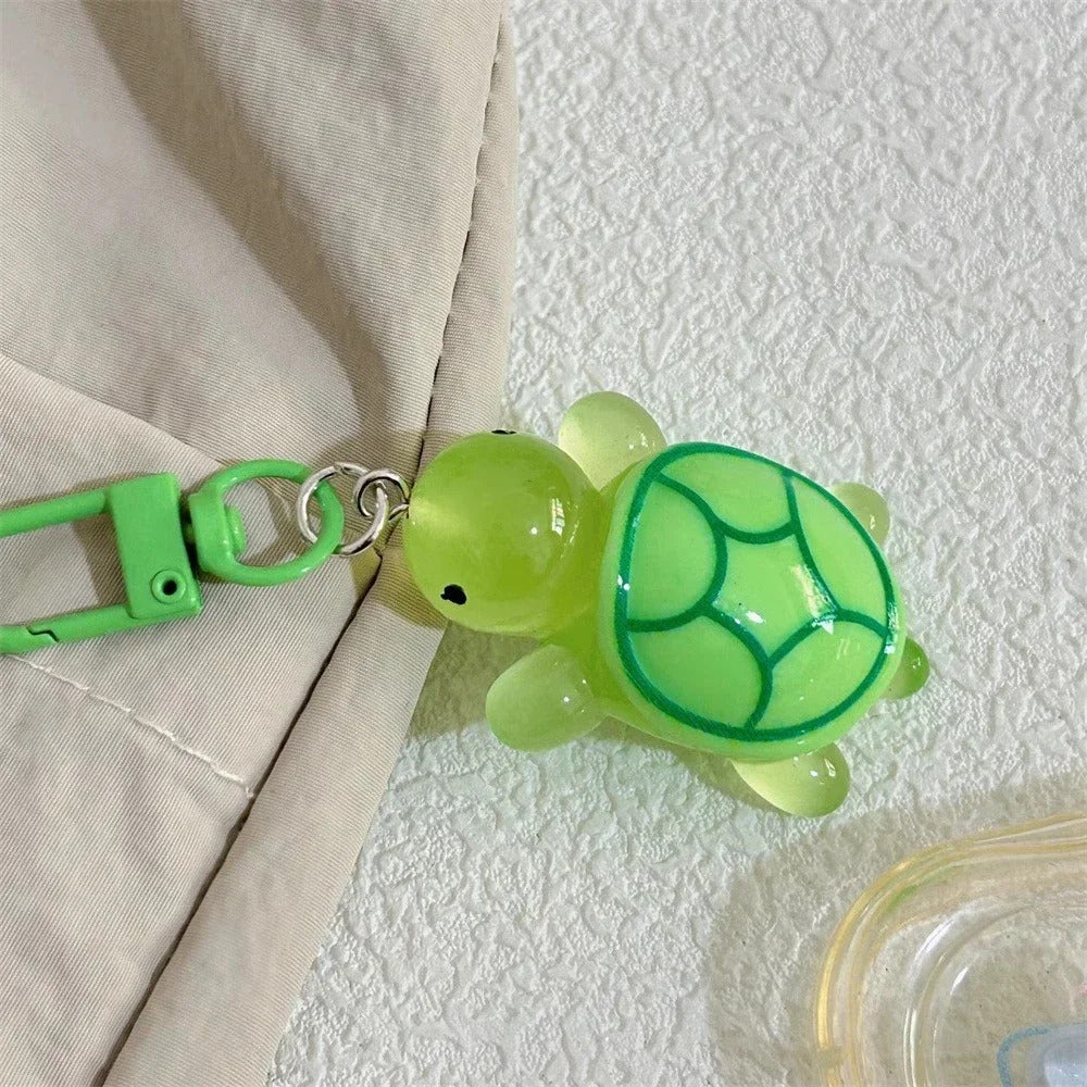 Cute Glow in The Dark Turtle Keychain for Women Girls Backpack Pendant Colorful Tortoise Keyring Student DIY Accessories Gift