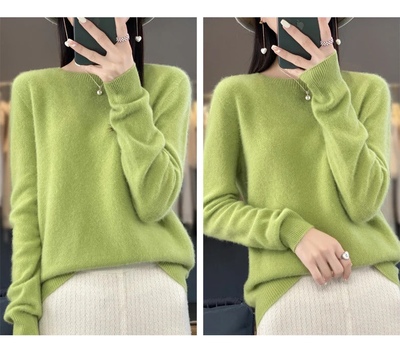 New cashmere sweater women's sweater in autumn and winter 100% merino wool fashion O-neck autumn warm pullover top