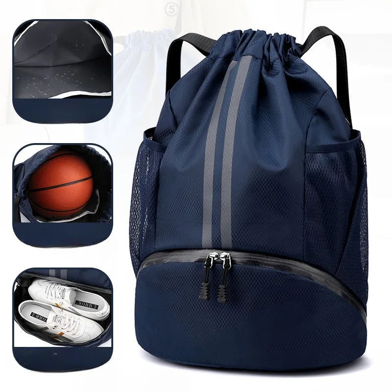 Sports Bag for Basketback Waterproof Fitness Bag Outdoor Basketball Bag Casual Gym Bag with Shoe Compartment