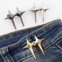 4Set Cross Star Metal Jeans Button Snaps Detachable Pants Clips Buttons Pins DIY Waist Tightener Clothing Buckles Sewing Tools