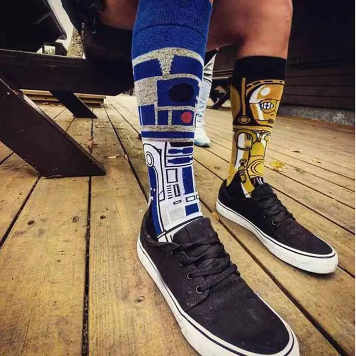 1 Pair Anime Men socks Master Yoda R2-D2 Cosplay Socks Wookiee Jedi Knight Novelty Men's Women's Socks Spring Autumn Winter