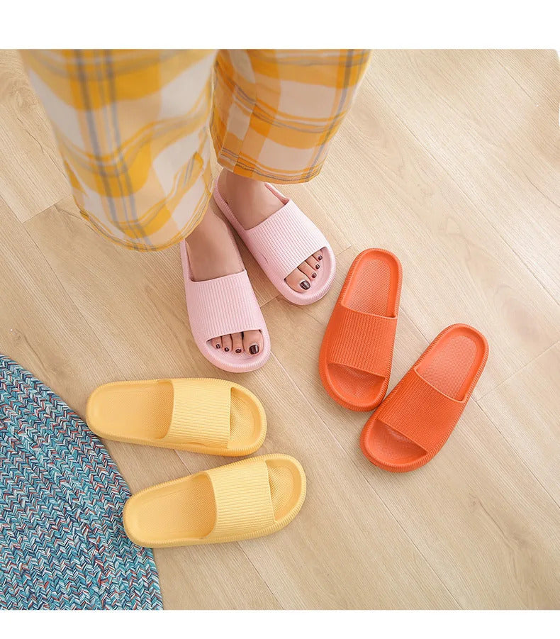 Women Thick Platform Cloud Slippers Indoor Home Eva Soft Sole Pillow Slides Sandals Woman 2023 Summer Non Slip Beach Flip Flops