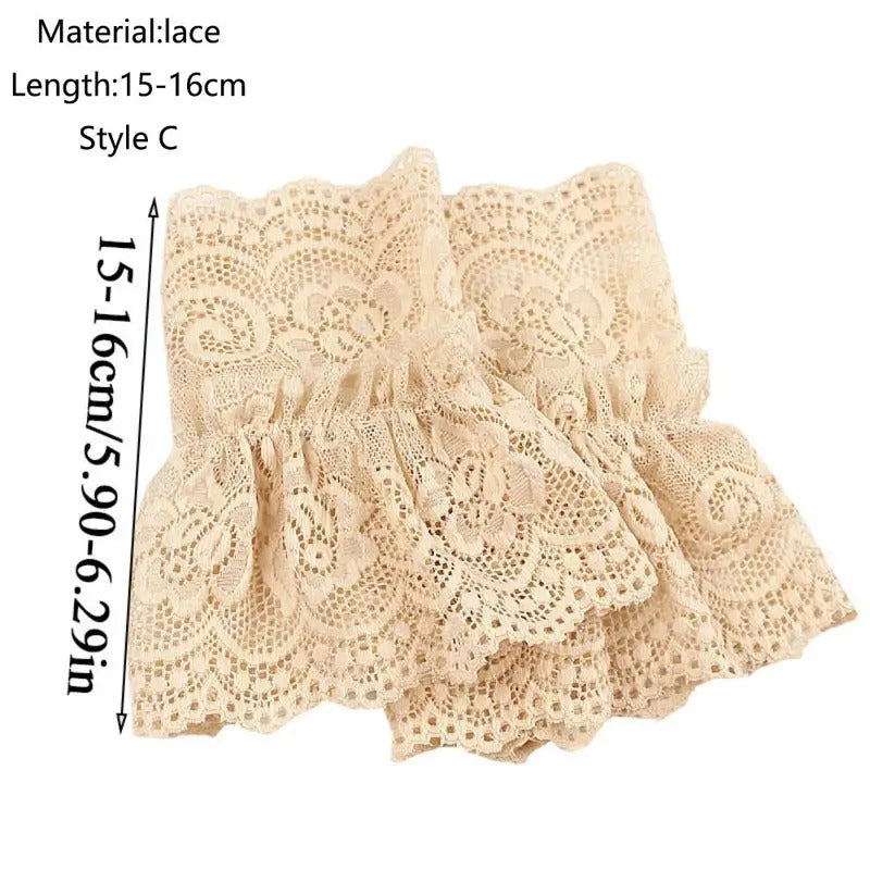 Detachable Sleeve Cuffs Lace Cuffs Ruffles Elbow Sleeve Sweater Decorative Sun Protection Sleeve Spring Autumn Universal