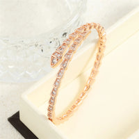 Yupsk Fashion Shiny Zircon Snake Bone Open Bracelet Bangles Exquisite Women's Wedding Party Accessories Gift