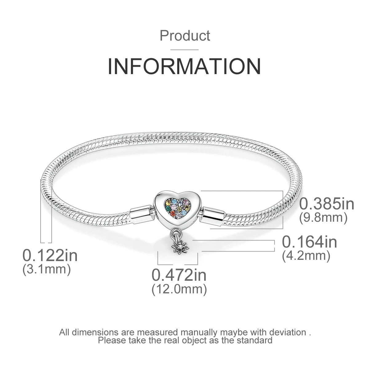 Silver Plated Stars Heart Shape Butterflies Clover Clasp Bracelet for Women Fit Original Charms Beads DIY Making Gift